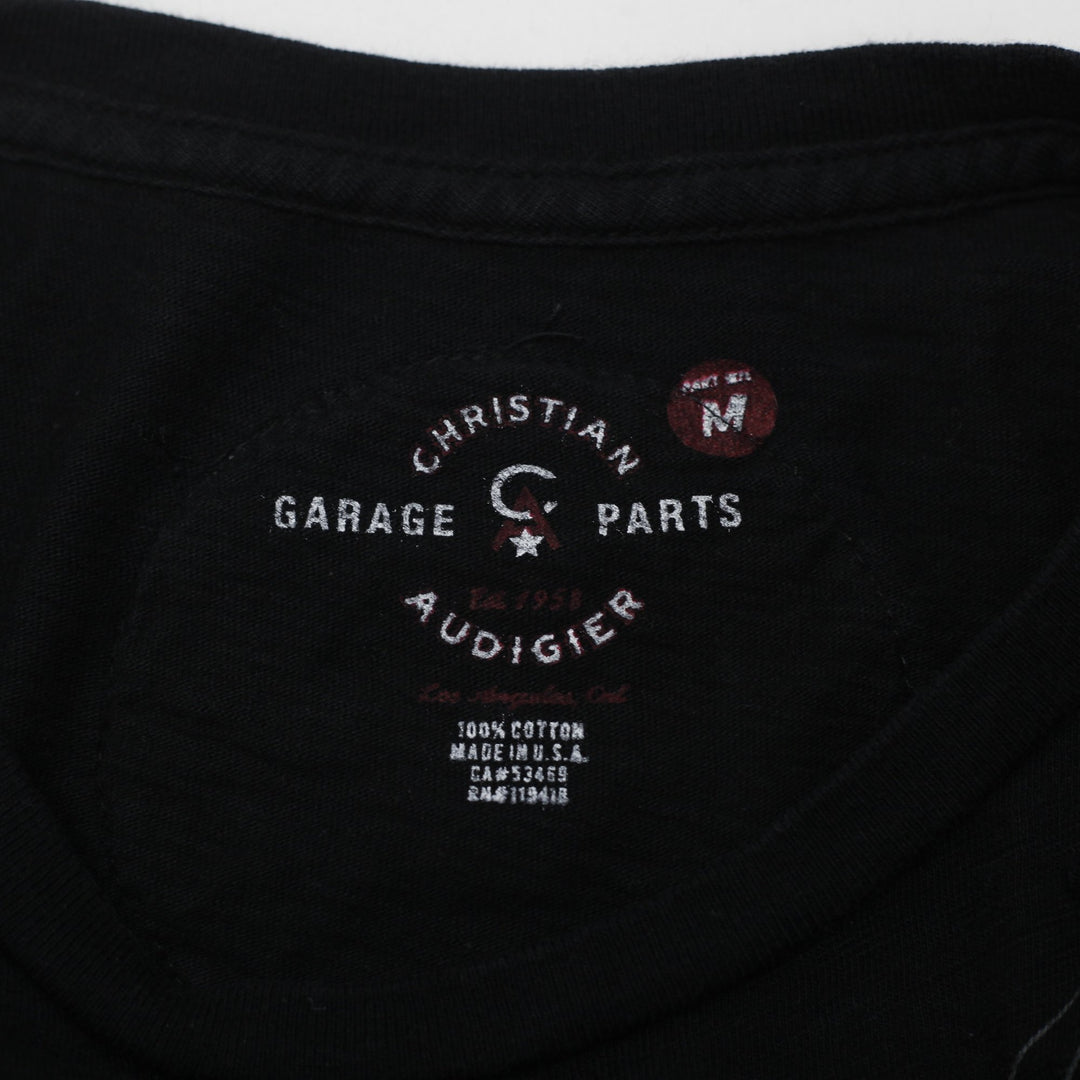 Y2K Mens Christian Audigier Garage Parts Studded Biker T-Shirt Size M