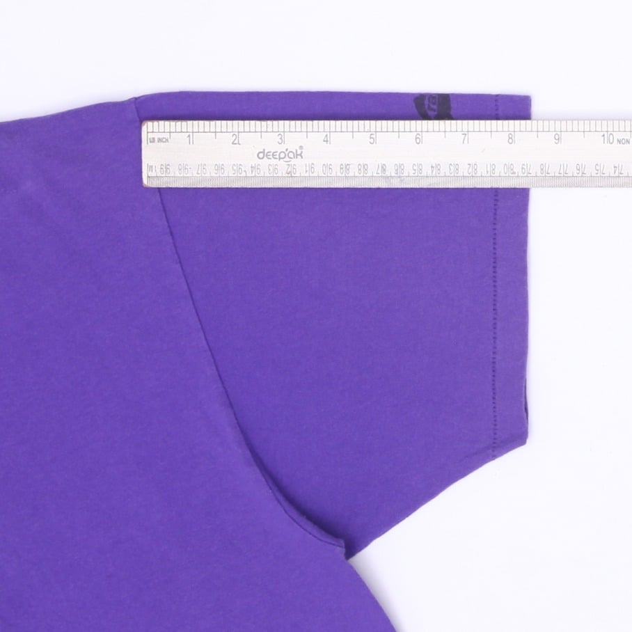 Vintage 90s Hanes Heavyweight Superman Shield Graphic T-Shirt Purple XL