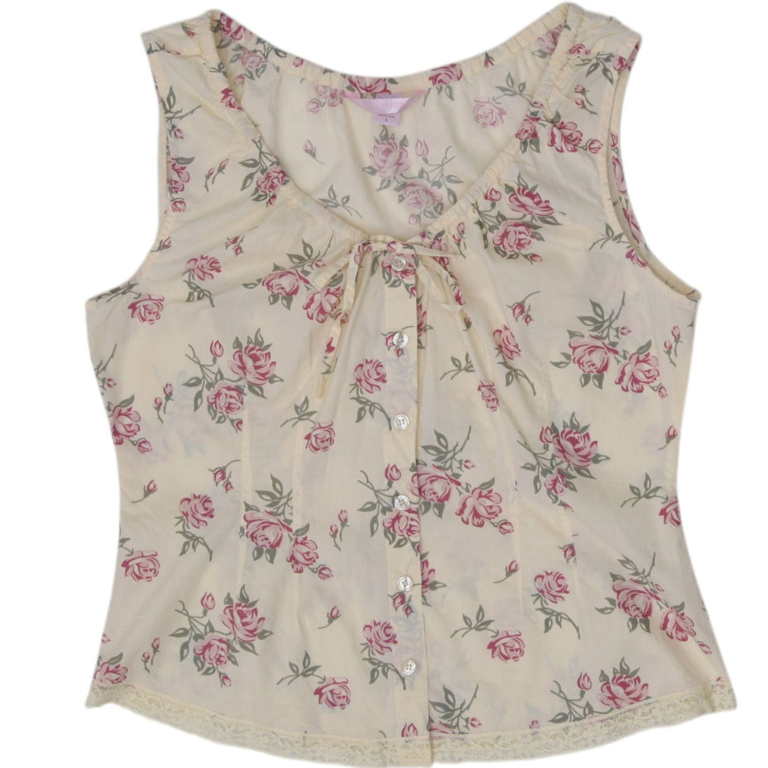 Y2K Ladies Victoria's Secret Floral Lace Trim Cami Tank Top Size L