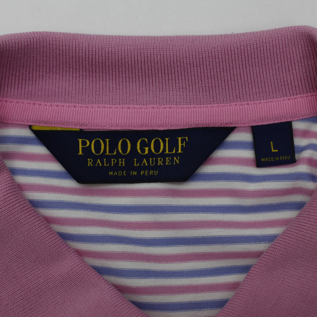 Mens Polo Golf Ralph Lauren Striped Short Sleeve Polo T-Shirt Size L