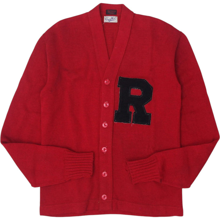 Vintage Letterman 100% Virgin Wool Knit Cardigan Sweater