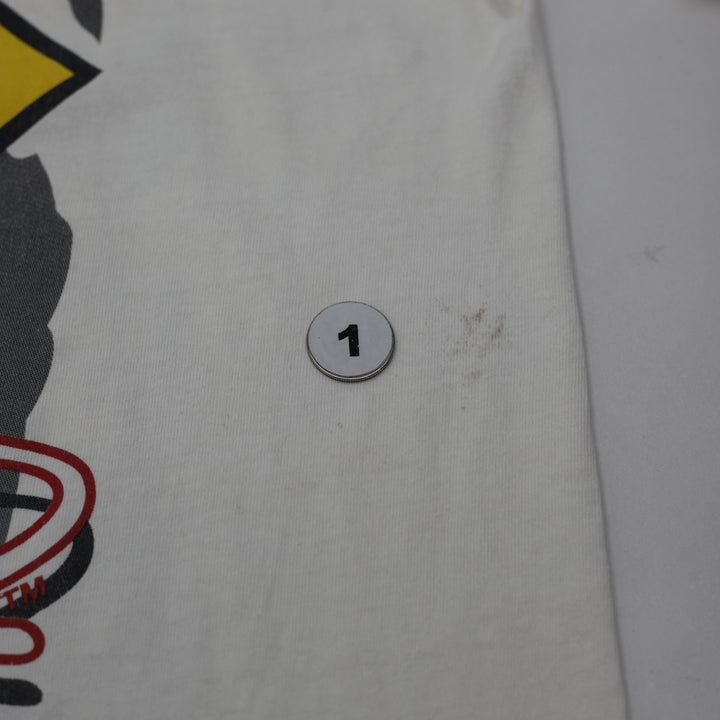 Vintage Mens Tultex NASCAR T-Shirt White Graphic Racing 1999 Bill Elliott