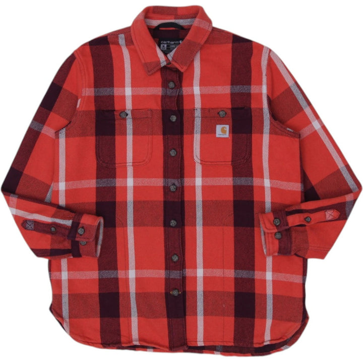 Ladies 105036 R48 Carhartt Loose Fit Heavyweight Twill Plaid Shirt Blouse