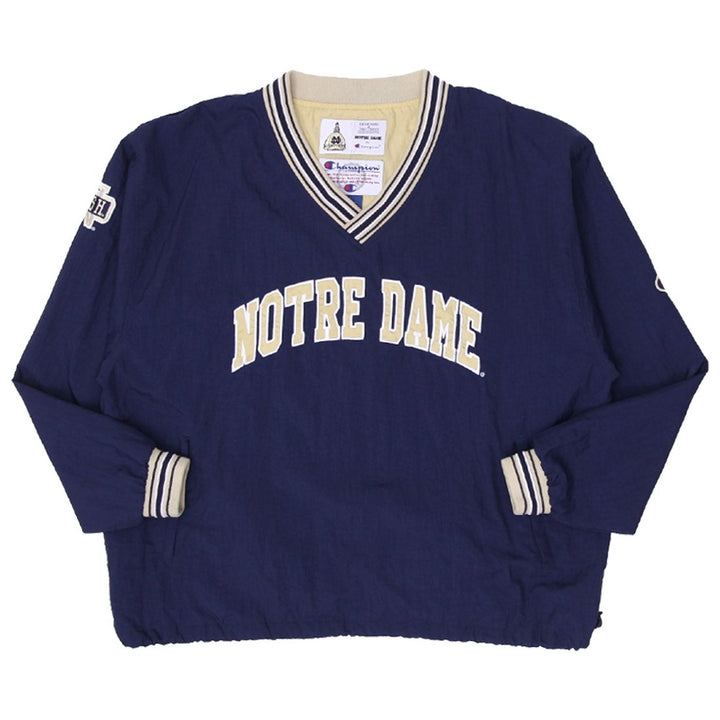 Vintage Mens Champion Notre Dame Varsity V-Neck Jacket
