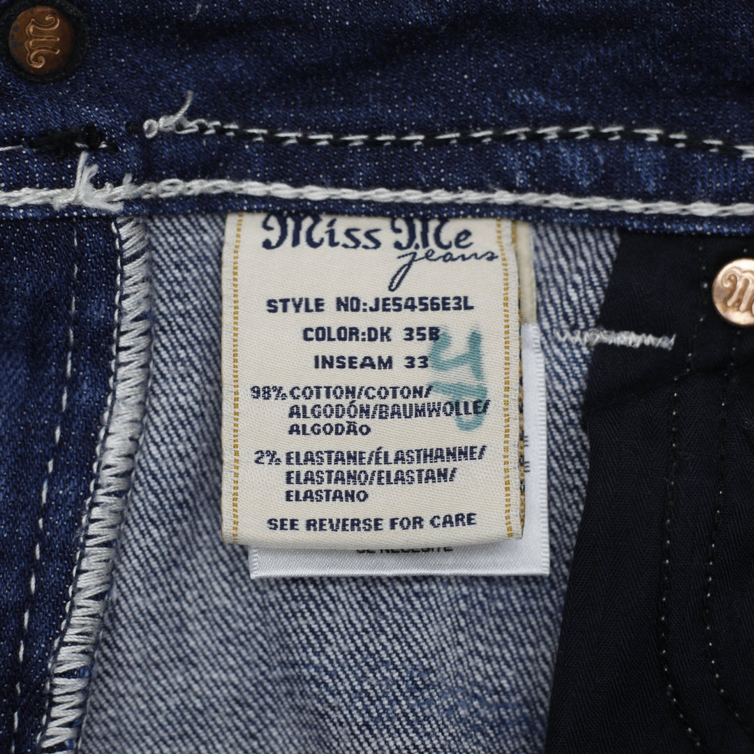 Y2K Ladies Miss Me Boot Mid Rise Studded Pocket Denim Jeans Size 27
