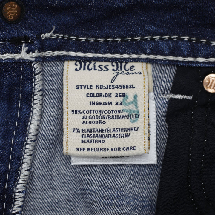 Y2K Ladies Miss Me Boot Mid Rise Studded Pocket Denim Jeans Size 27