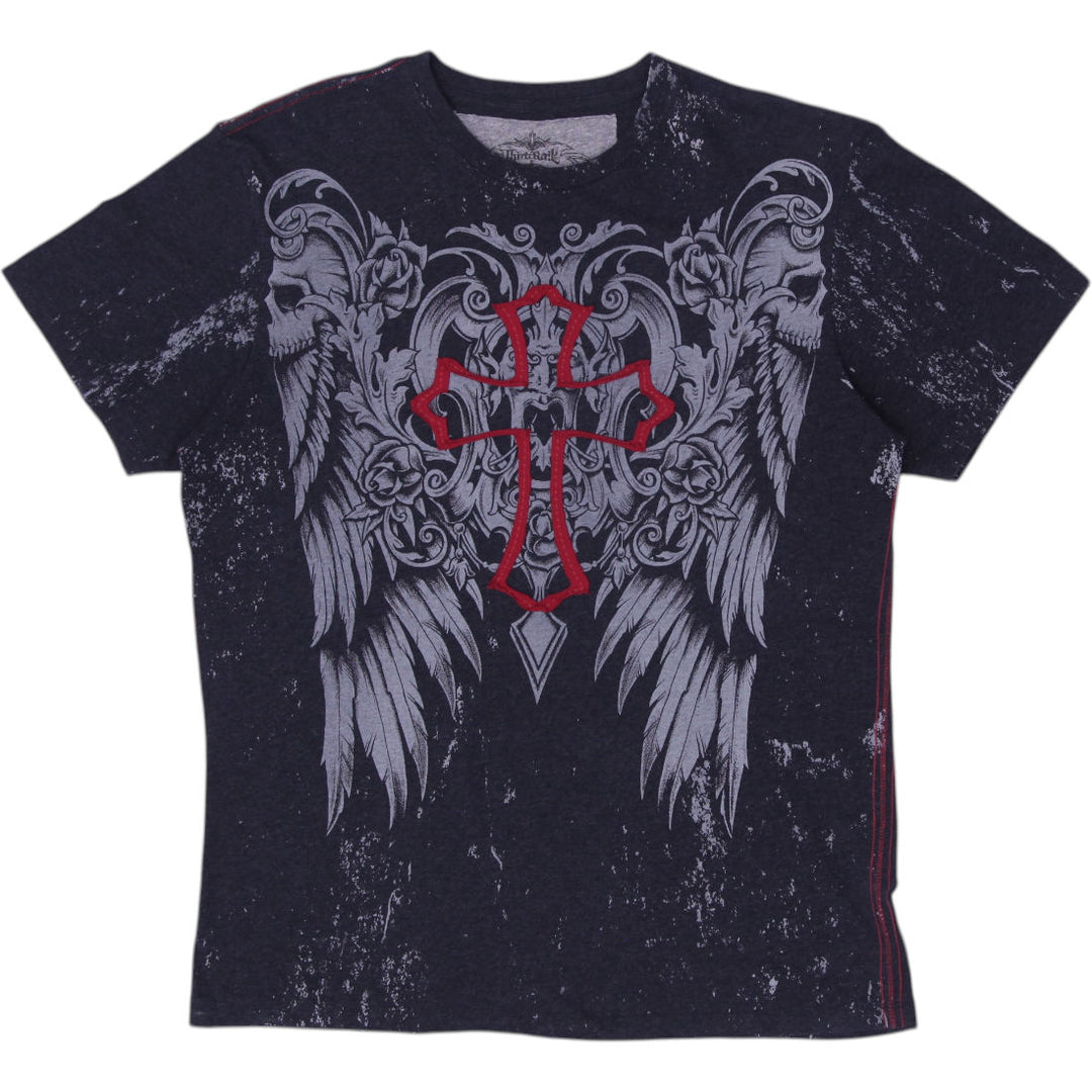 Mens Third Rail Cross Wings Design Graphic T-Shirt Size XL