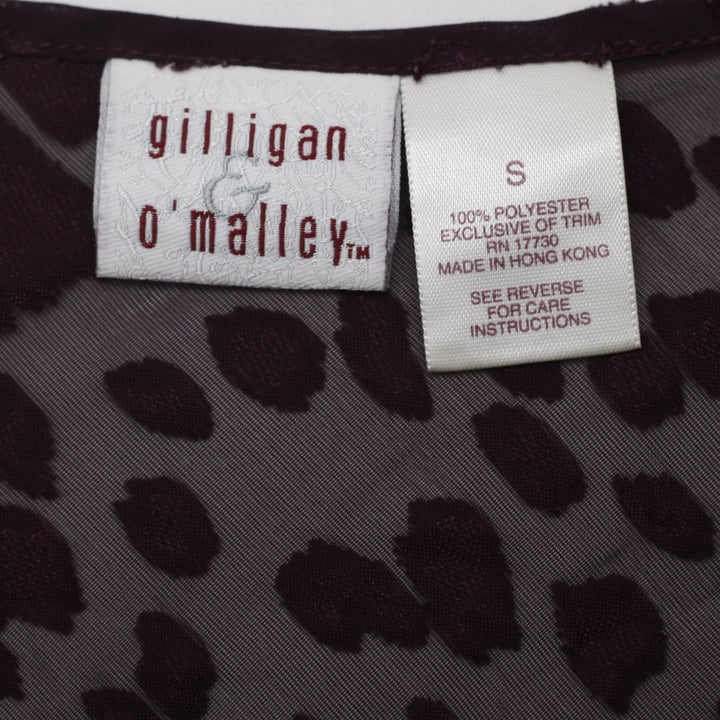 Y2K Ladies Gilligan & O'Malley Sheer Leopard Print Cami Tank Top Plum Purple S