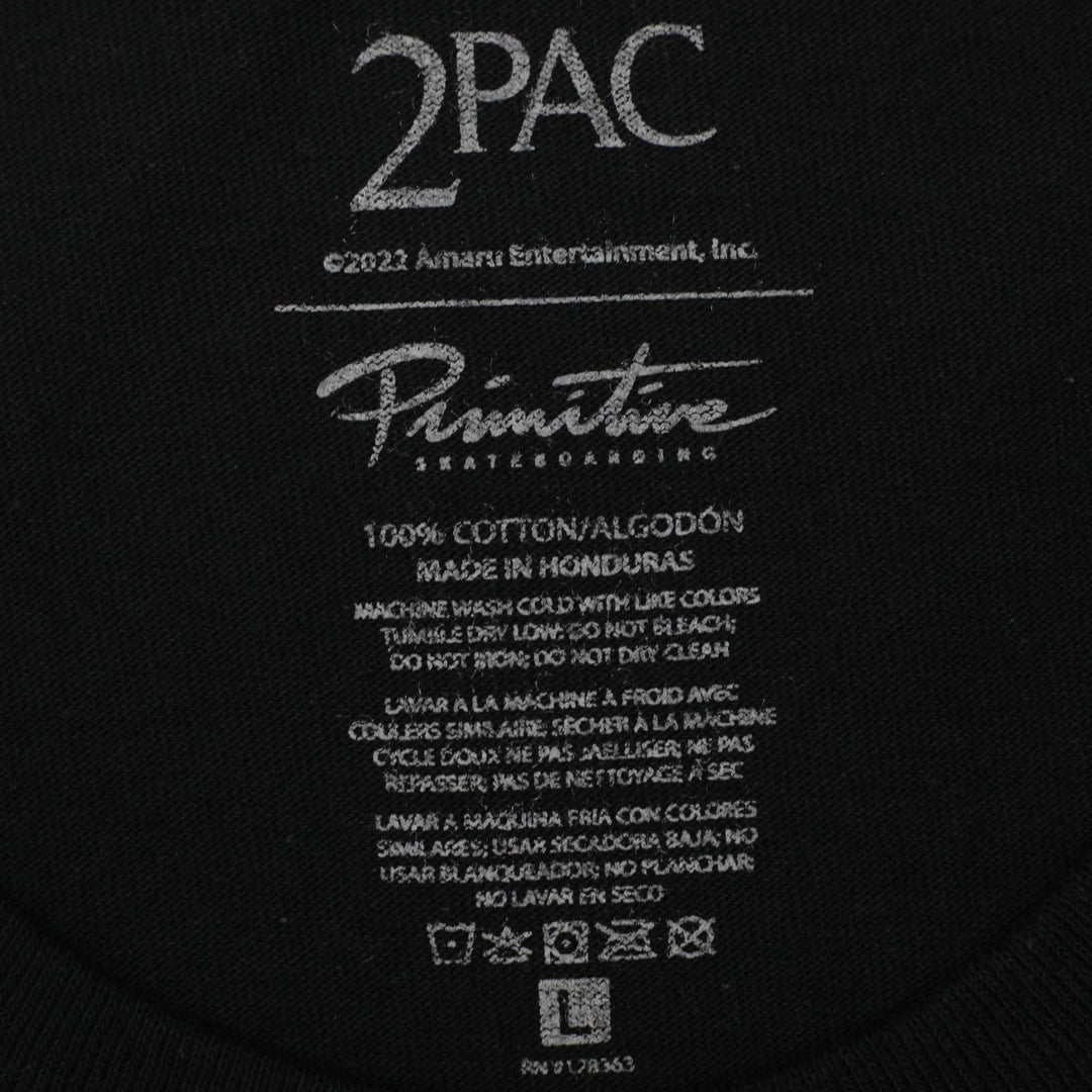 Mens Primitive Skateboarding x 2Pac Shakur Photo Graphic T-Shirt Black Size L