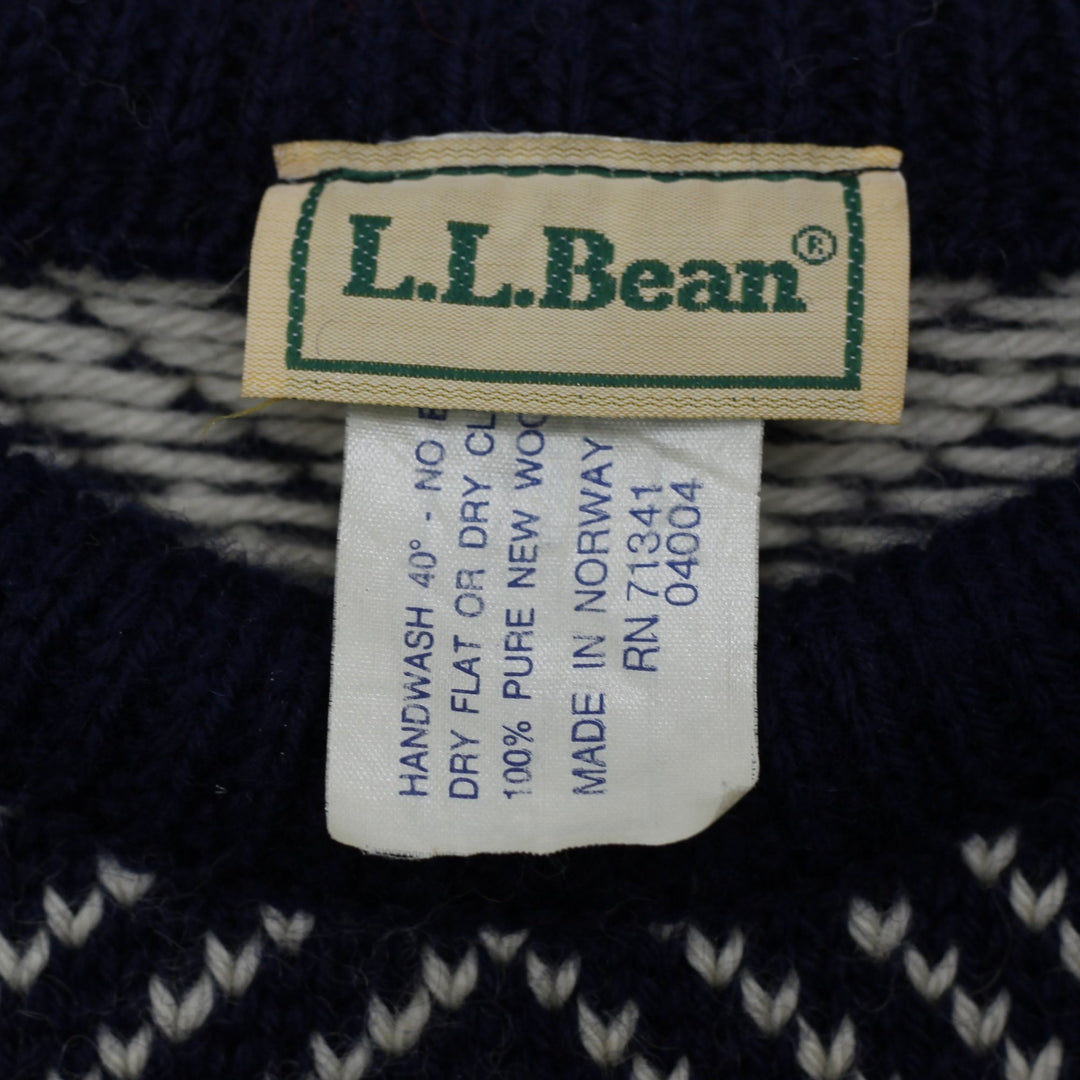 Vintage L.L.Bean Norwegian Snowflake 100% Pure New Wool sweater | Migration_Sweaters - Back View | Fashion Rerun