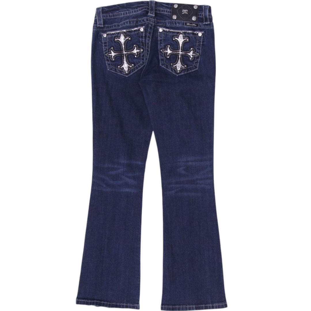 Y2K Ladies Miss Me Sequined Mid-Rise Denim Jeans Size 26 | Migration_Jeans - Side View | Fashion Rerun