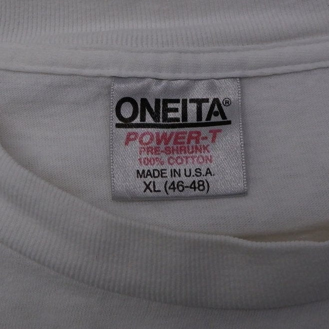 Vintage Mens Oneita USGP T-Shirt White Graphic 1993 Motorcycle | Migration_T-Shirts - Back View | Fashion Rerun