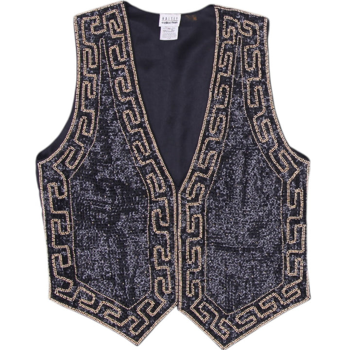 Halsey Beaded Sequin Fashion Vest Size M | Migration_Vests MJ DROP | Fashion Rerun