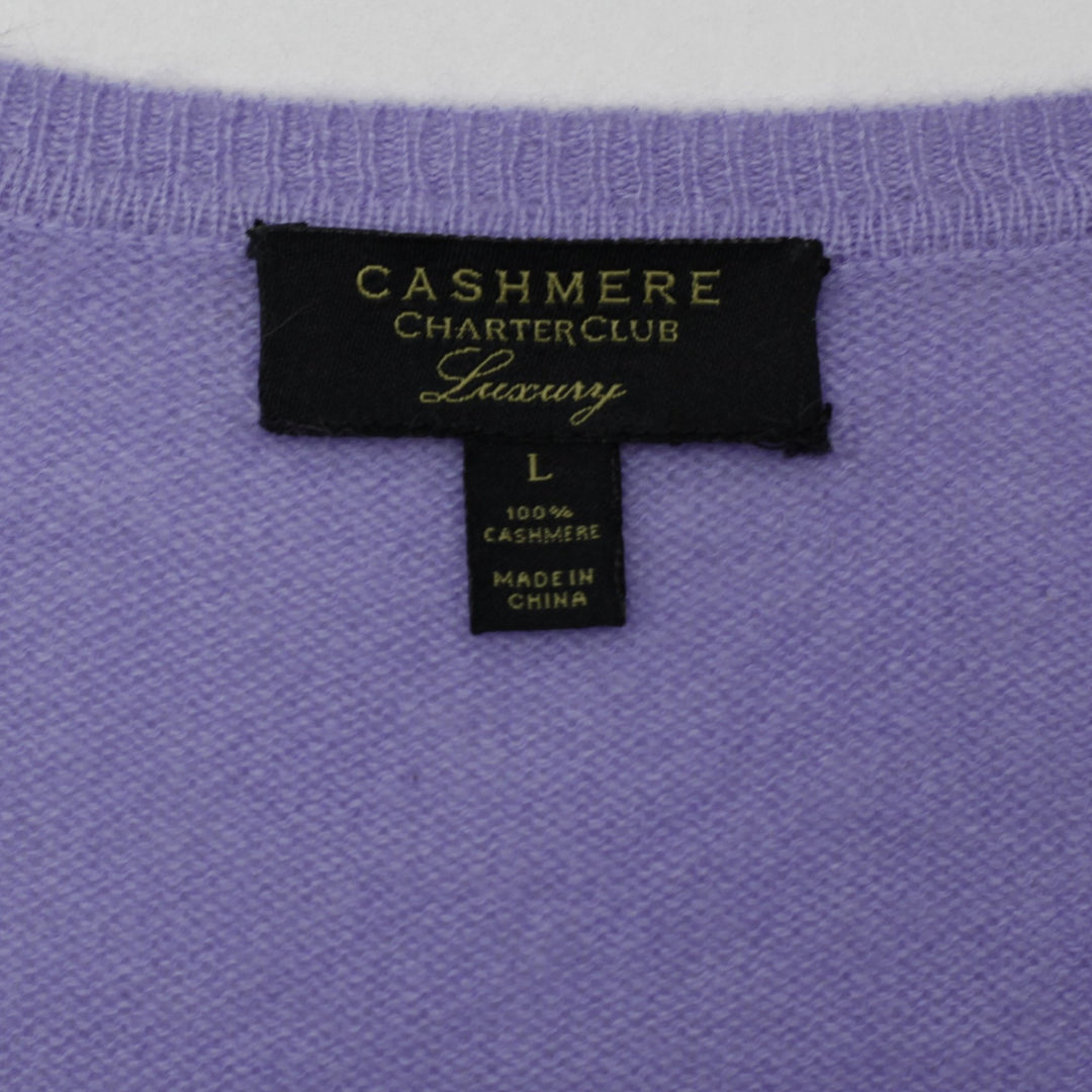 Ladies Charter Club Luxury 100% Cashmere V-Neck Sweater