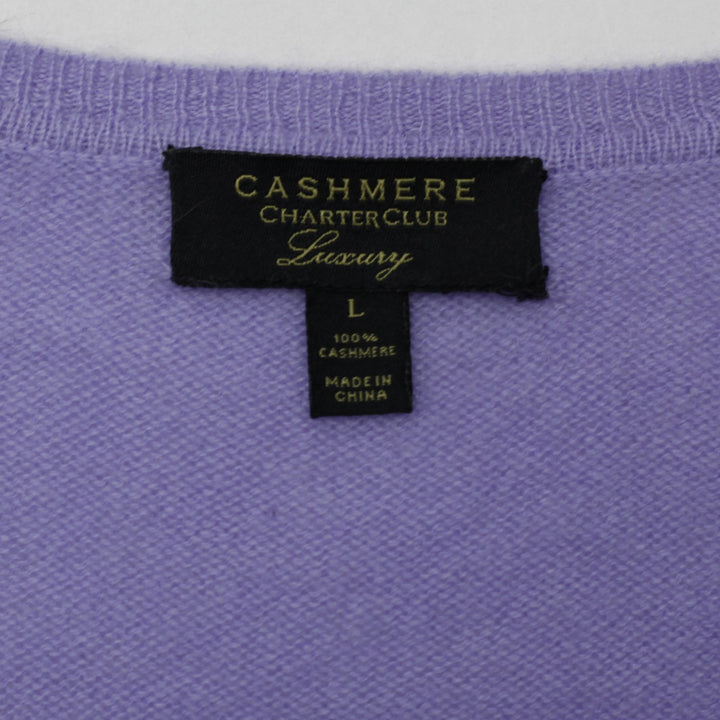 Ladies Charter Club Luxury 100% Cashmere V-Neck Sweater