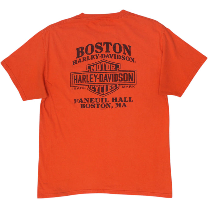 Mens Harley Davidson Boston Graphic Biker T-Shirt Size L