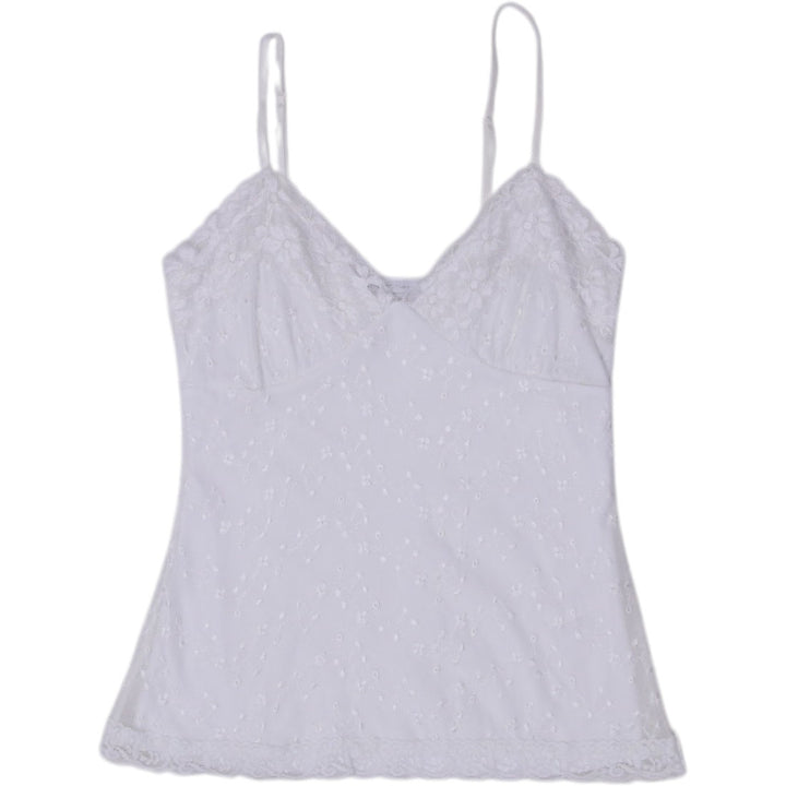 Y2K Ladies Charlotte Russe Camisole White Lace Detail Stretchable