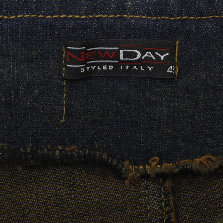 Y2K Ladies New Day Styled Italy Denim Fringe Midi Skirt Size 42