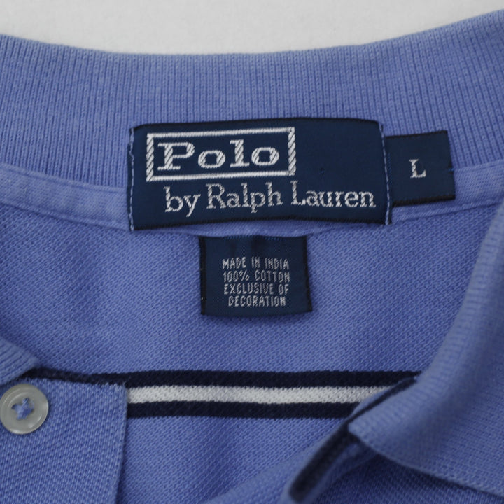 Mens Polo By Ralph Lauren Striped Blue Polo T-Shirt L | Migration_T-Shirts RL Collection - Back View | Fashion Rerun