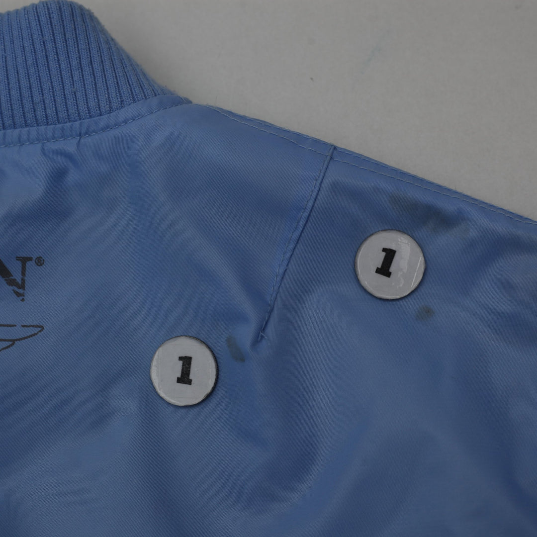 Vintage Mens Top Gun MA-1 Bomber Zipper Jacket Light Blue Patches S | Migration_Jackets - View 6 | Fashion Rerun
