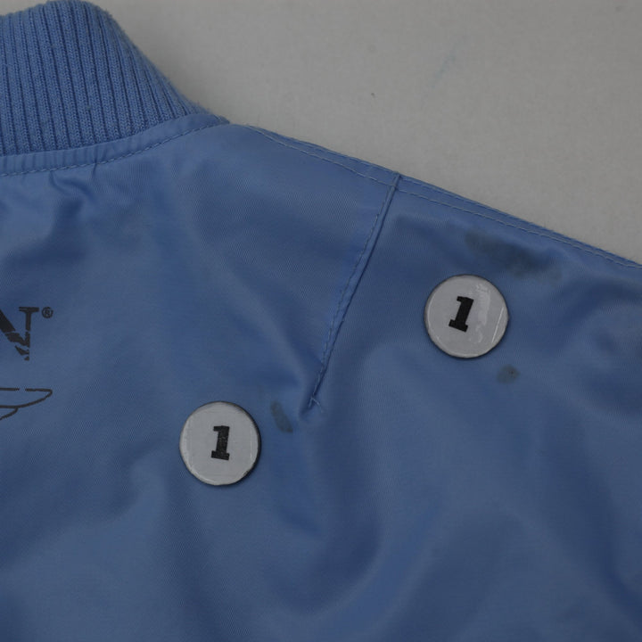 Vintage Mens Top Gun MA-1 Bomber Zipper Jacket Light Blue Patches S | Migration_Jackets - View 6 | Fashion Rerun
