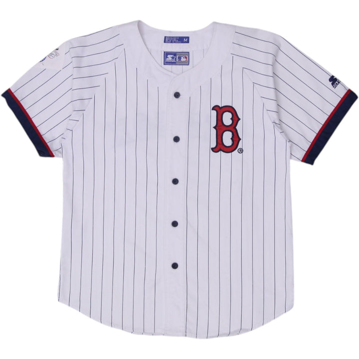 Vintage Mens Starter Red Sox Jersey White Pinstripe MLB | Migration_Jerseys | Fashion Rerun