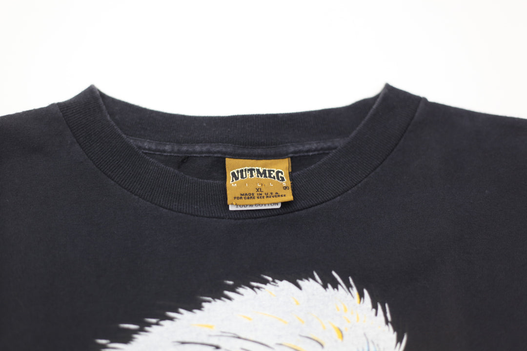 1990 Vintage Harley Davidson Bald Eagle T-Shirt Made In USA Black Nutmeg Mills XL