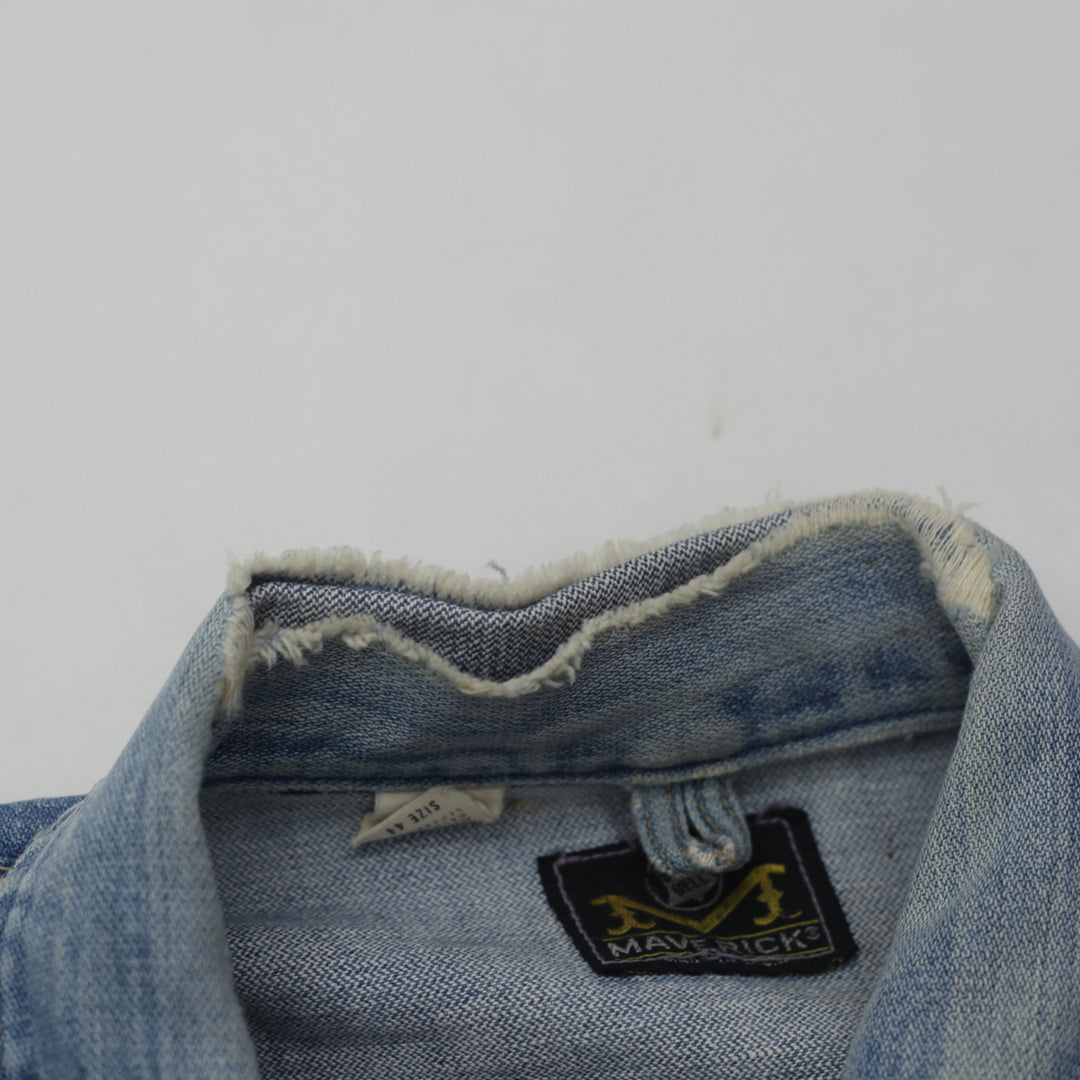 Vintage Maverick Denim Trucker Jacket Distressed - Fashion Rerun Vintage Migration_Jacket