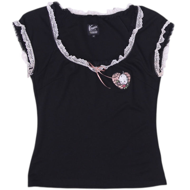 Y2K Ladies Lace Trim Top Size M | Migration_Y2K Tops | Fashion Rerun