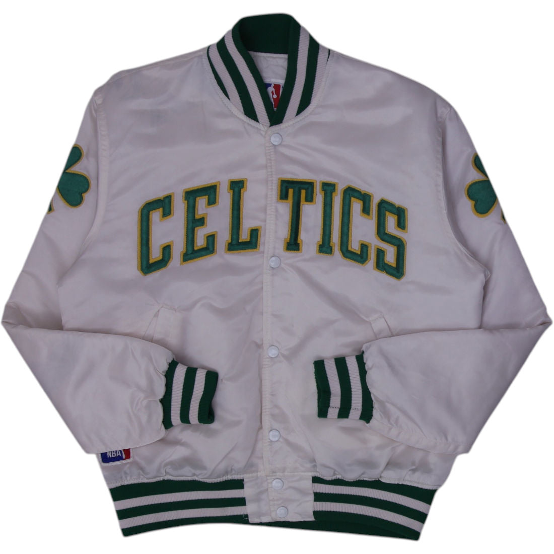 Shop Vintage 90s Starter Boston Celtics Satin Bomber Jacket Size M