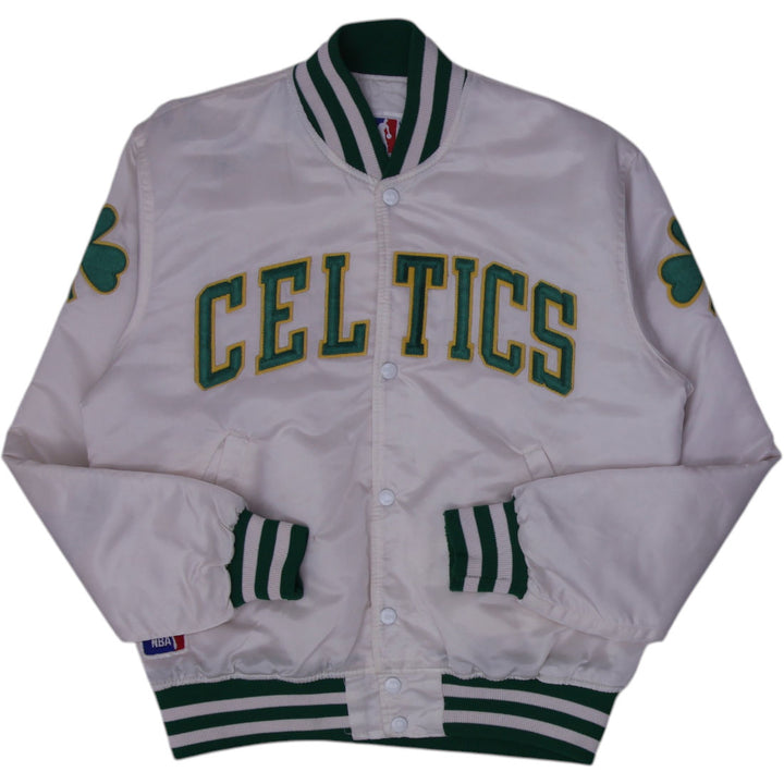 Vintage 90s Starter Boston Celtics Satin Bomber Jacket Size M