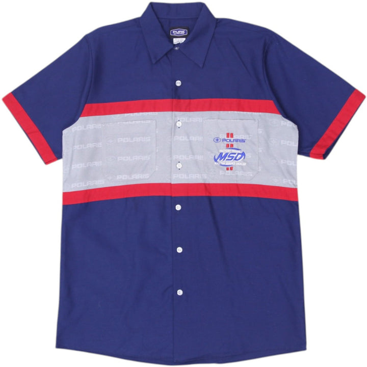 Mens Pure Polaris Racing Navy Red Short Sleeve Button Shirt M | Migration_Shirts | Fashion Rerun