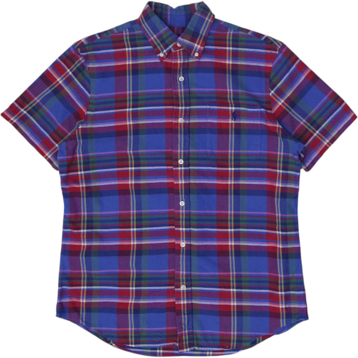 Mens Polo Ralph Lauren Plaid Short Sleeve Casual Button-Up Shirt Size M