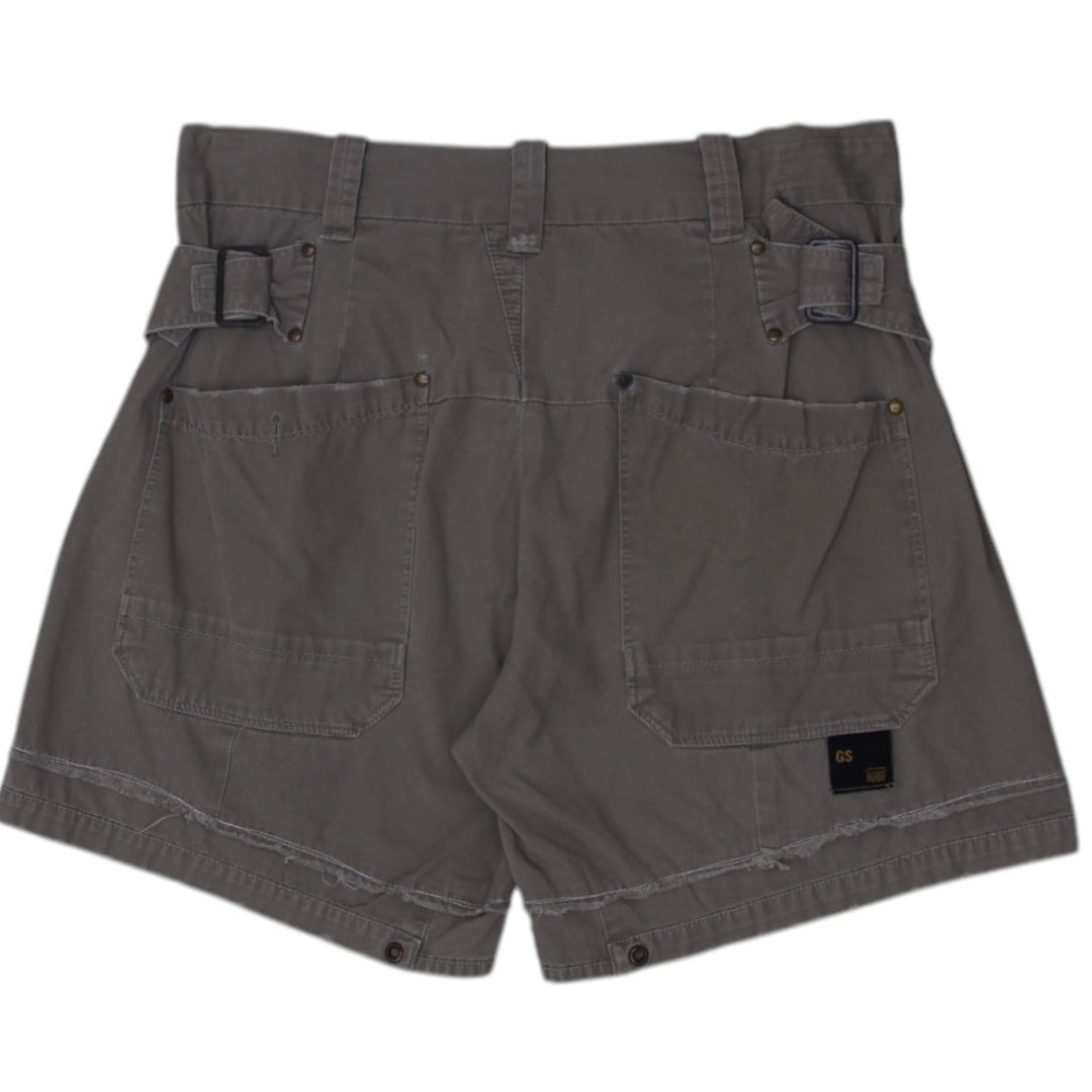 Y2K Ladies Chino Shorts Olive Casual Short Size L | Migration_Shorts - Side View | Fashion Rerun