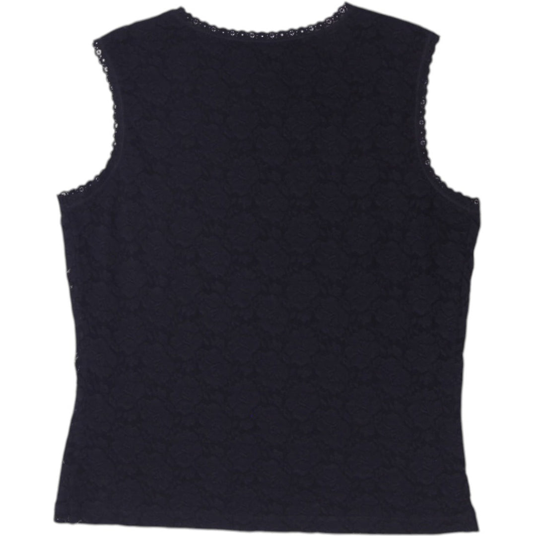 Y2K Ladies Kate Hill Floral Lace Trim Tank Top Size PM