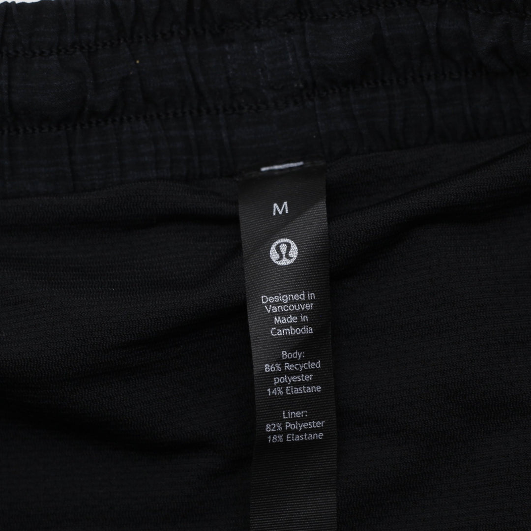 Mens Lululemon Lined Athletic Running Shorts Heathered Black Size Medium