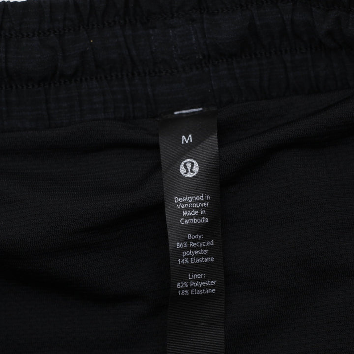 Mens Lululemon Lined Athletic Running Shorts Heathered Black Size Medium