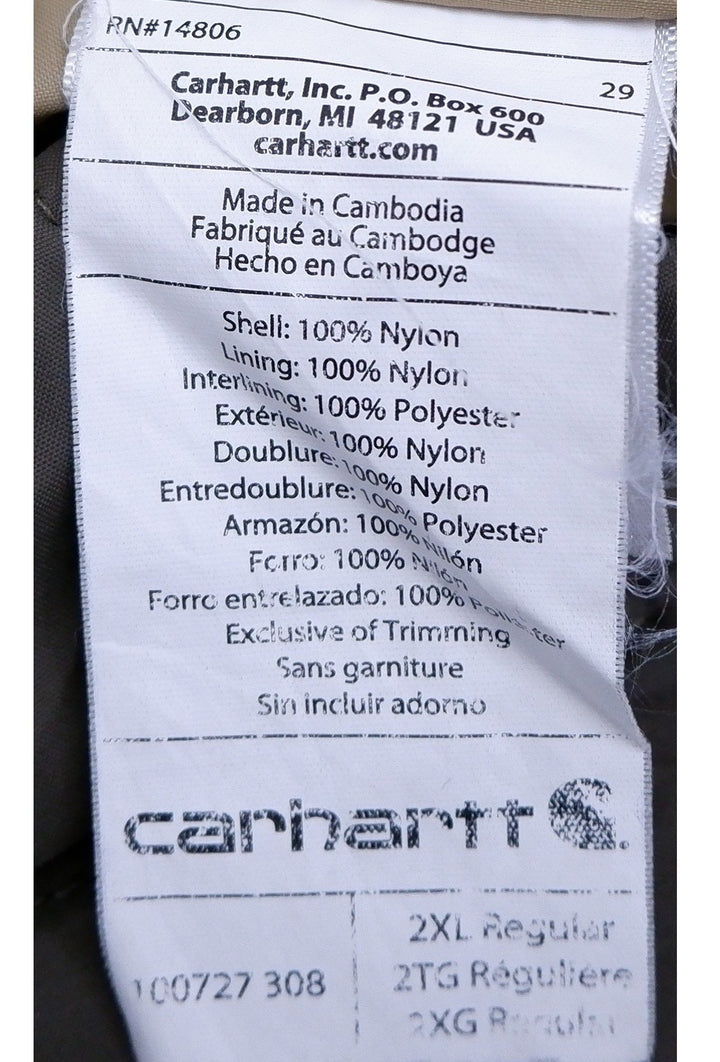 Mens Carhartt 100727 308 Full Zip Hooded Quilted Jacket