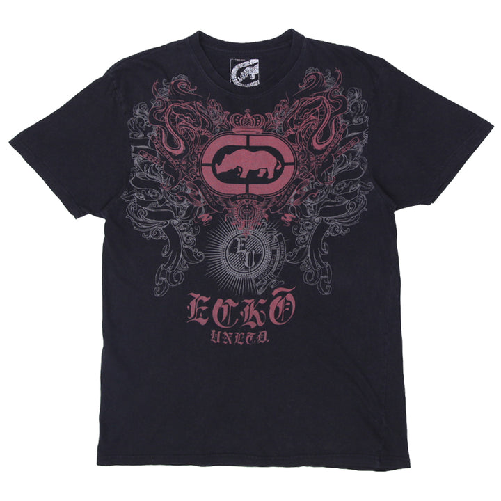 Mens Y2K Ecko Unltd Graphic T-Shirt Black - Fashion Rerun Vintage Migration_T-Shirt