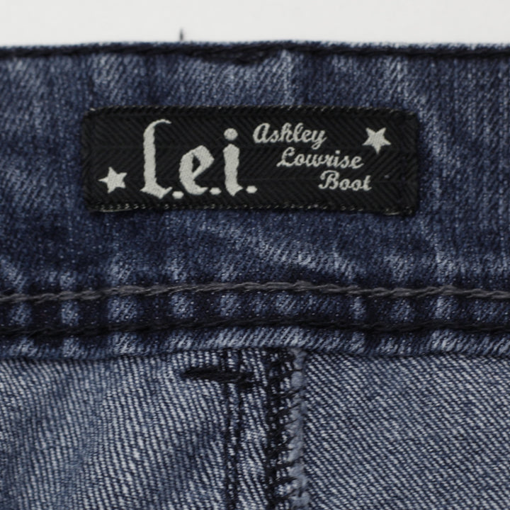 Y2K Ladies LEI Whiskered Thighs Front Pocket Detail Bootcut Jeans Size 13