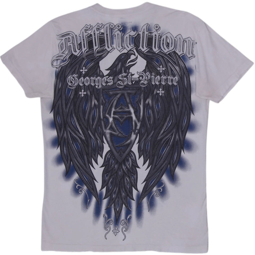 Y2K Mens Affliction Georges St-Pierre Rush Signature Series Graphic T-Shirt M