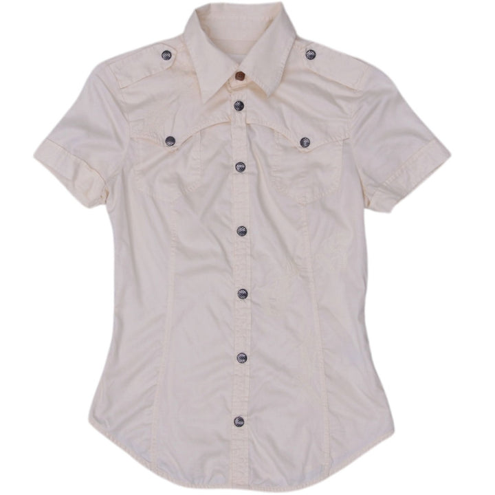 Y2K Ladies Diesel Button Short Sleeve Top