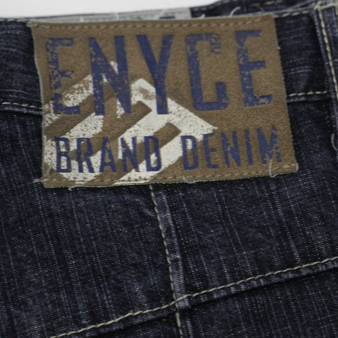 Y2K Mens Enyce Jeans Blue Straight Fit Denim Embroidered