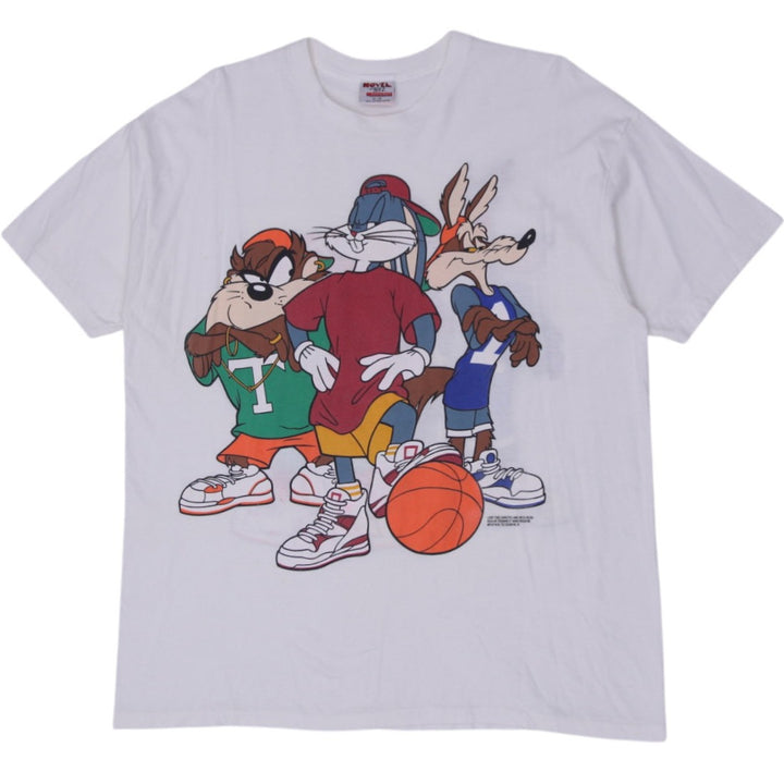 Vintage 1993 Warner Bros. Looney Tunes Basketball Graphic Single Stitch T-Shirt