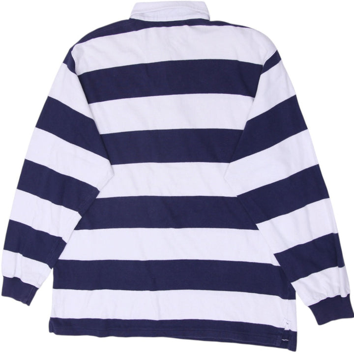 Vintage Mens Polo Ralph Lauren Rugby Navy Stripe Long Sleeve Shirt Size L | Migration_Sweatshirts - Side View | Fashion Rerun