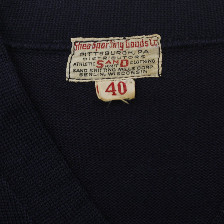 Vintage 1960s UCLA Bruins V-Neck Letterman Navy Sweater Size 40 | Migration_Jumper & Knitwear - Back View | Fashion Rerun