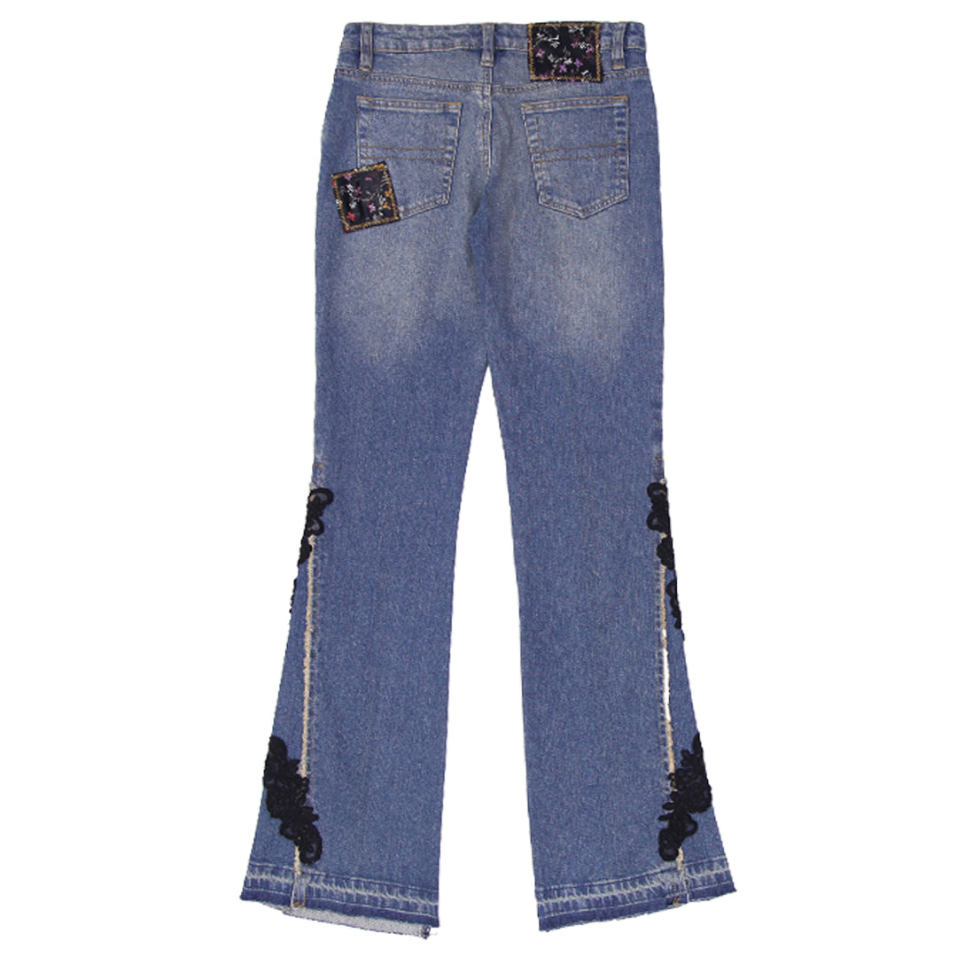 Y2K Ladies Bisou Bisou Embroidered Patch Jeans