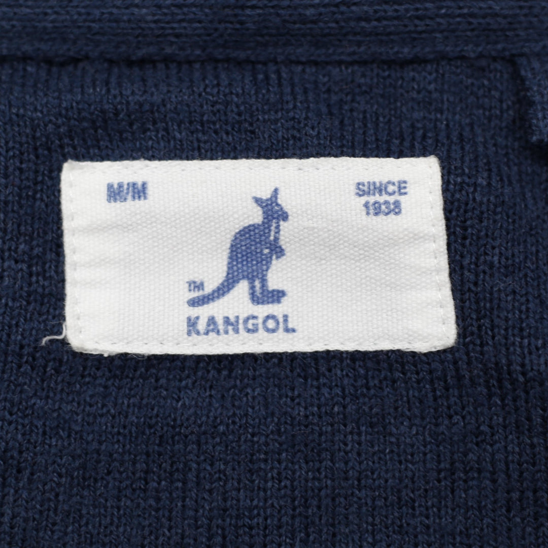 Mens Kangol Hoodie Blue Full Zip Knit Kangaroo Logo Comfy Size M