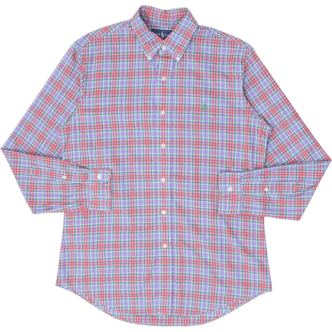 Mens Ralph Lauren Custom Fit Plaid Long Sleeve Shirt Size M