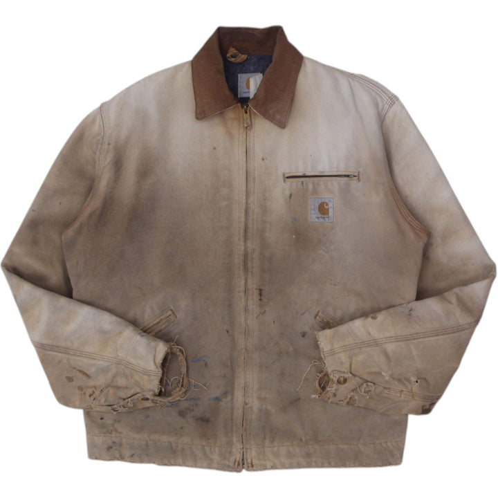 Vintage 90s Carhartt 6BLJ Detroit Flannel Lined Workwear Distressed Jacket Tall | Migration_Jackets | Fashion Rerun